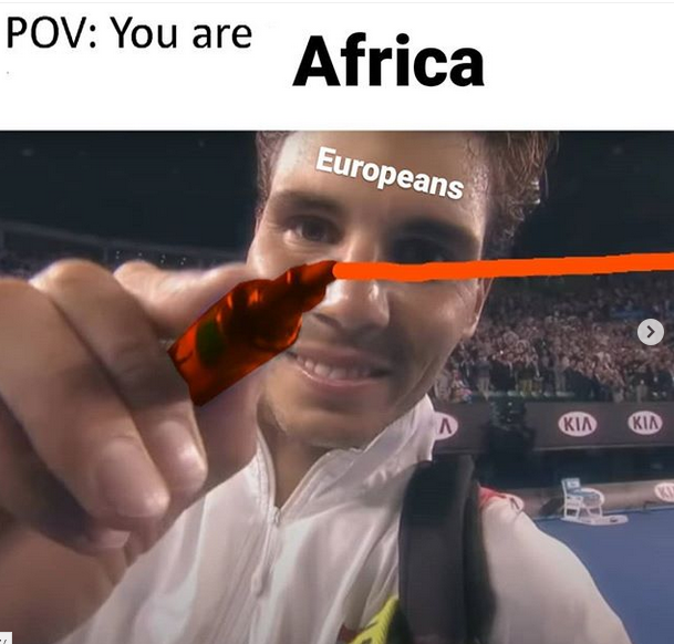 I bless the lines down in africa.