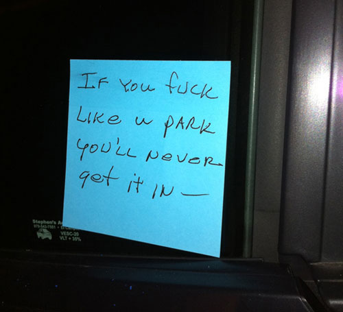 Best note on windshield ever.