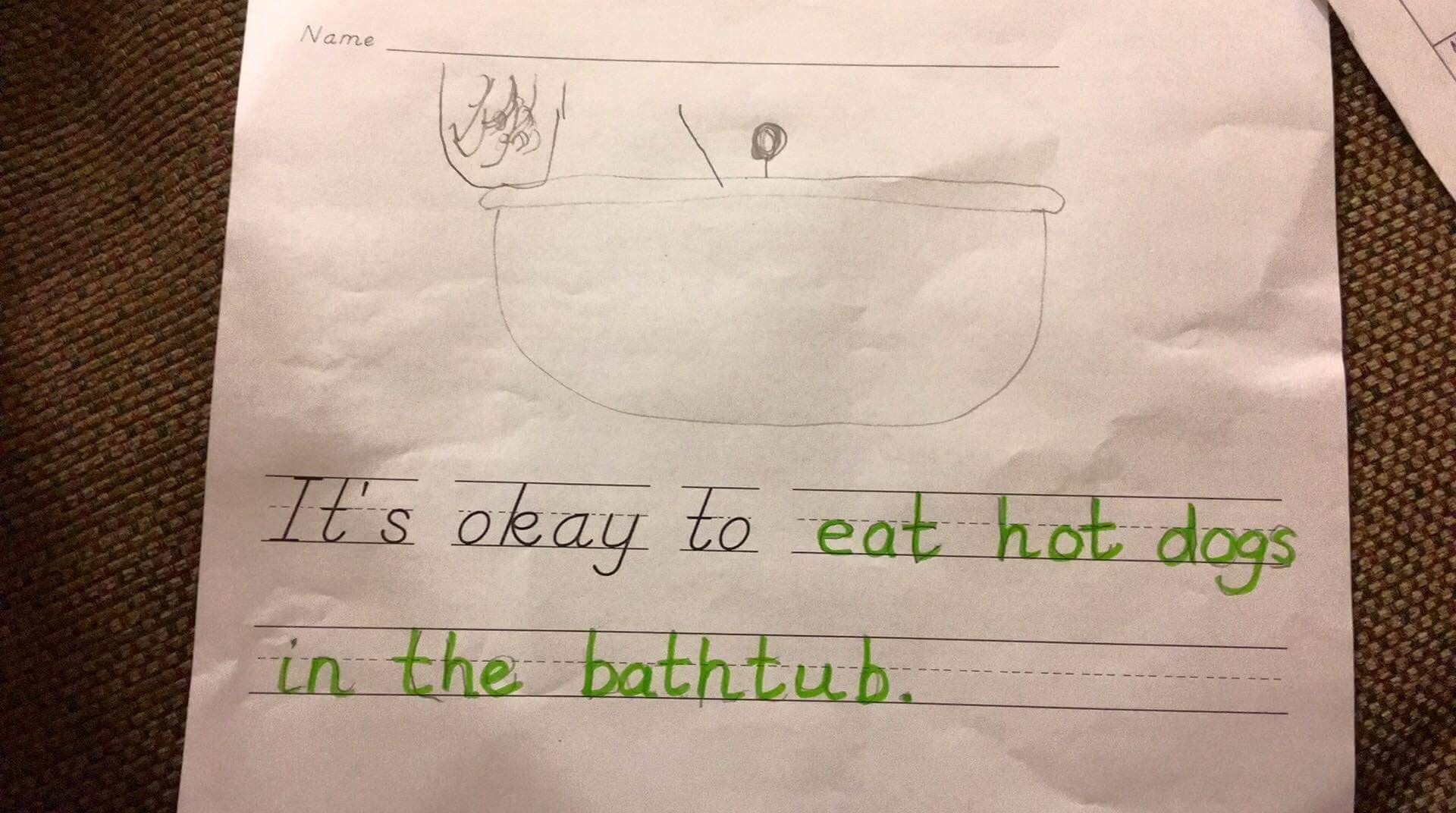 My son's Kindergarten priorities were on point.