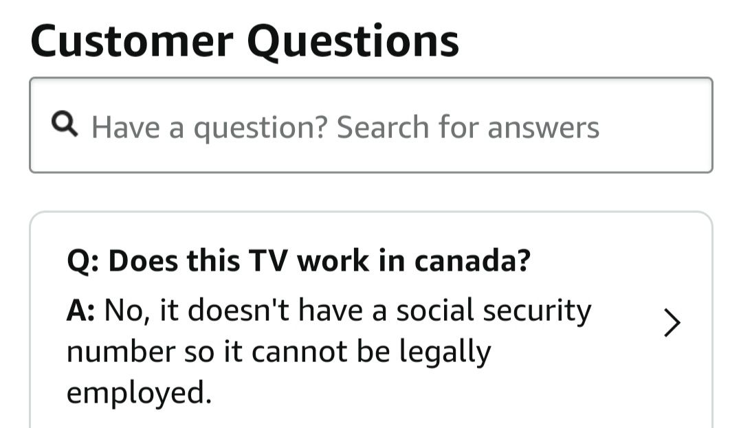 Amazon customer question