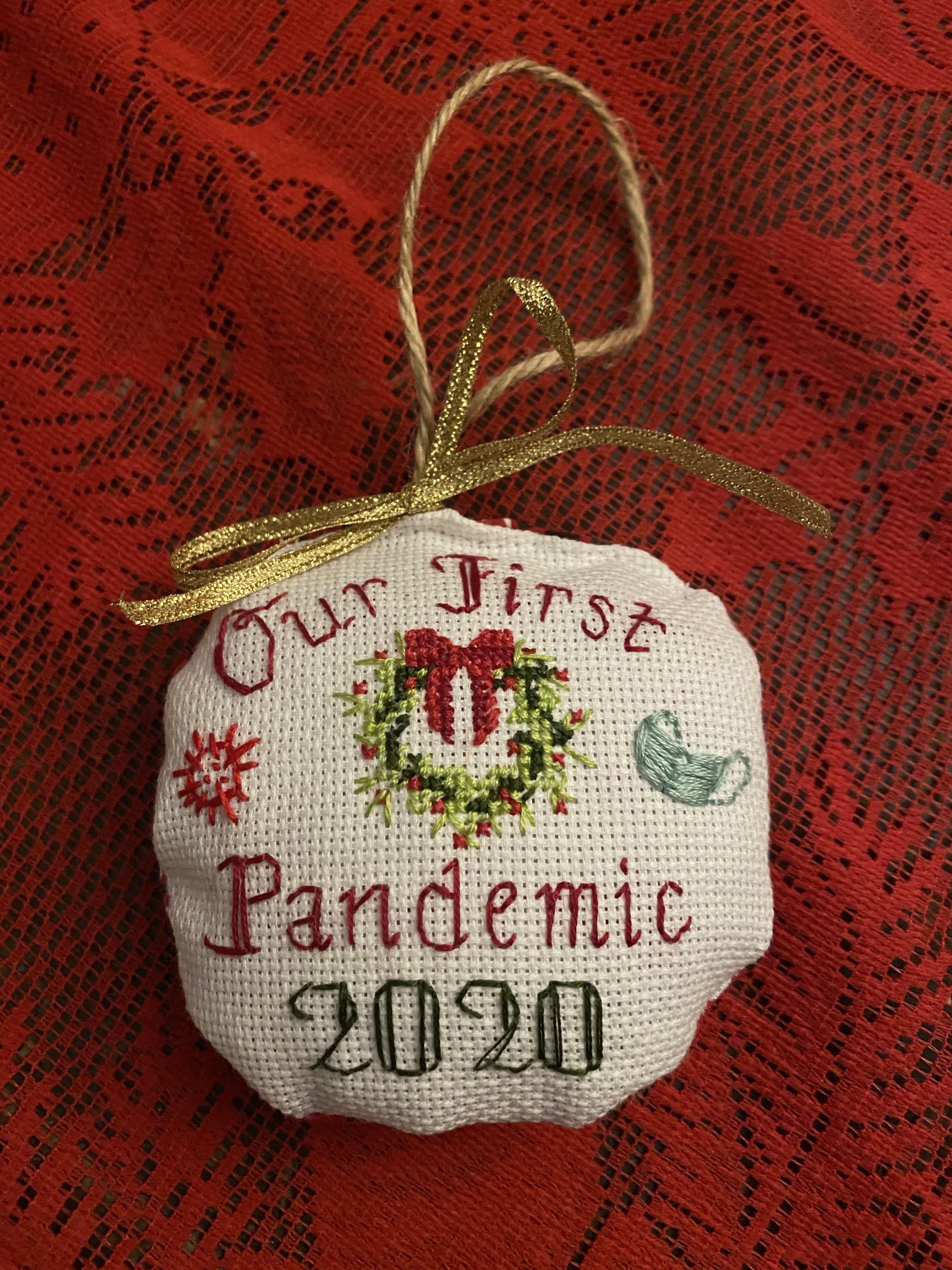 Made a commemorative ornament for my husband. We’ve survived 9 mos of lockdown in a one bedroom apartment!