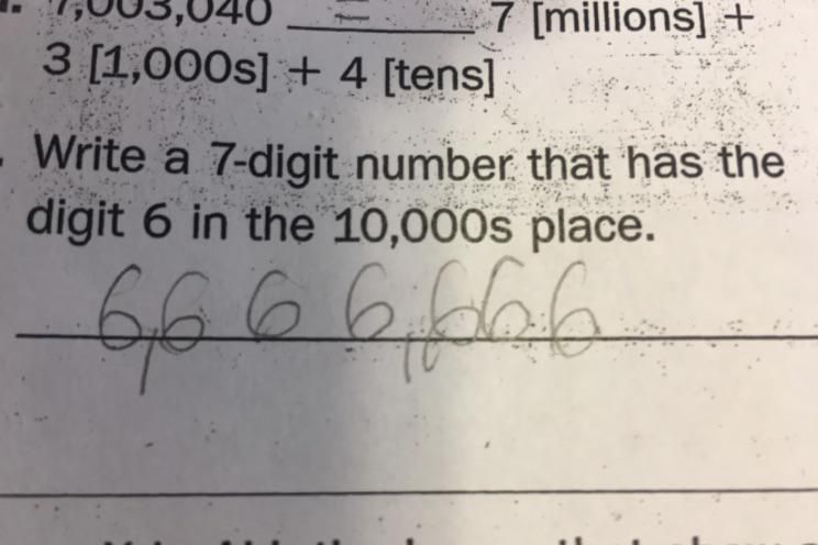 My fourth grader’s math homework. She said, “This way I didn’t even need to think about it.”