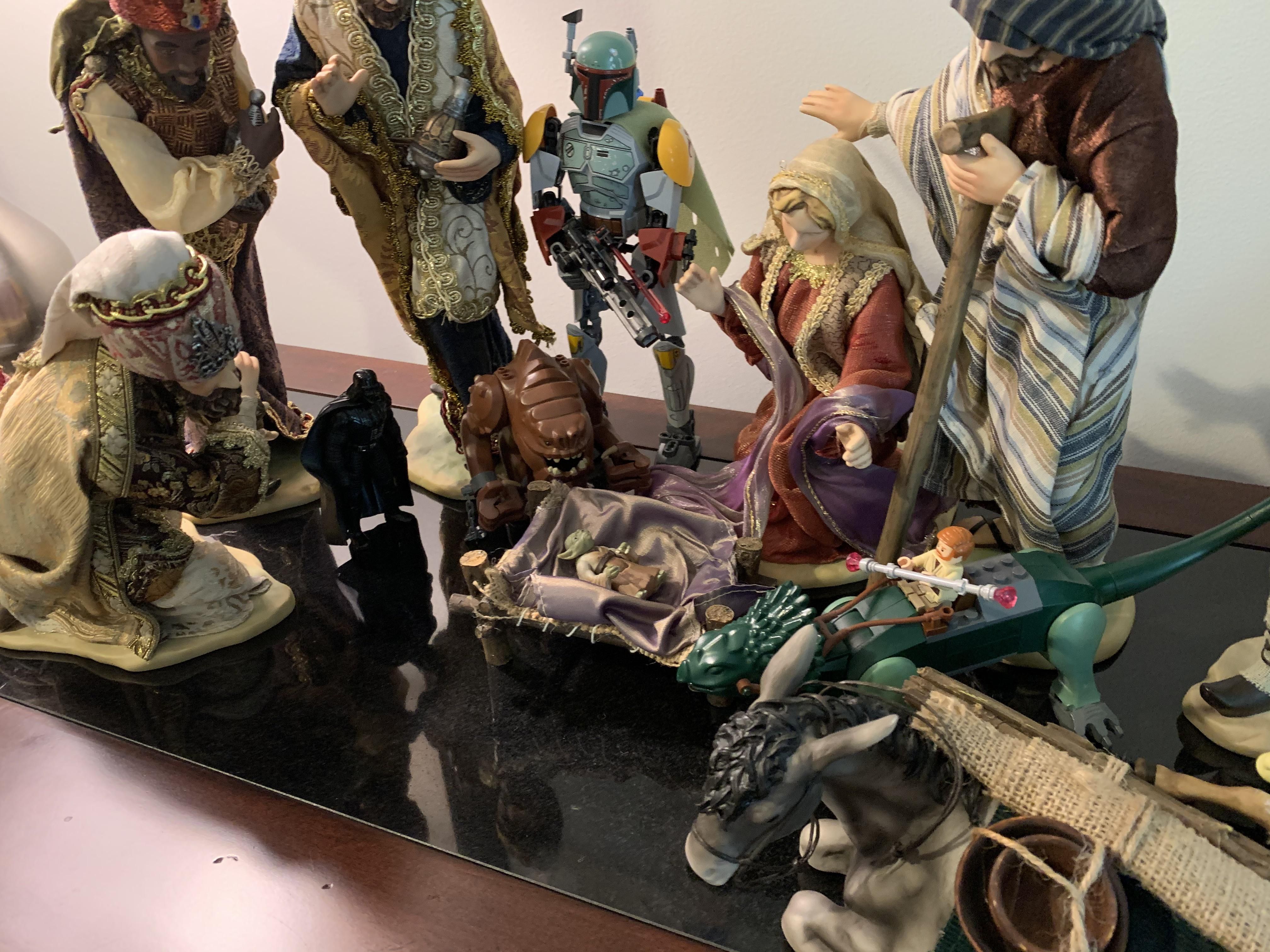 Day 3 of adding stuff to the nativity scene until my mom notices.