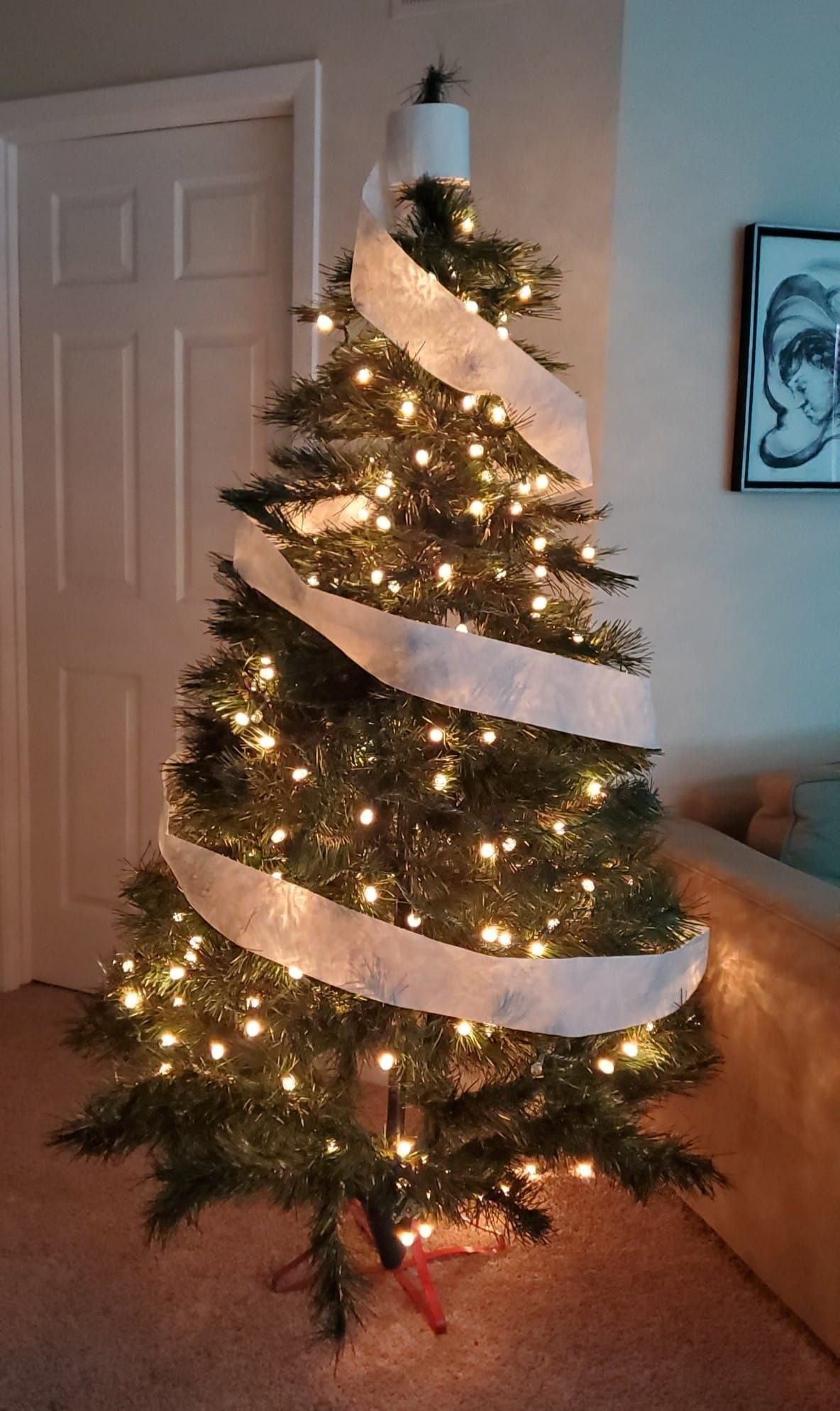 I don't have a star for my tree, so I've needed to get creative. I think this is fitting for 2020.