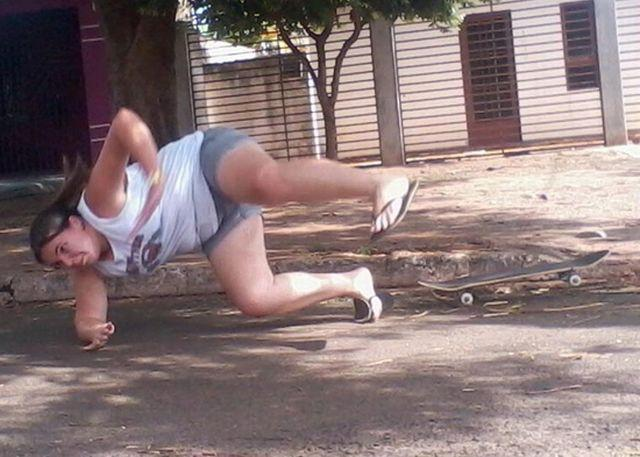 Skateboarding fail