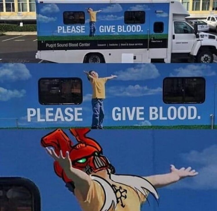 Donate blood...for the Blood God!