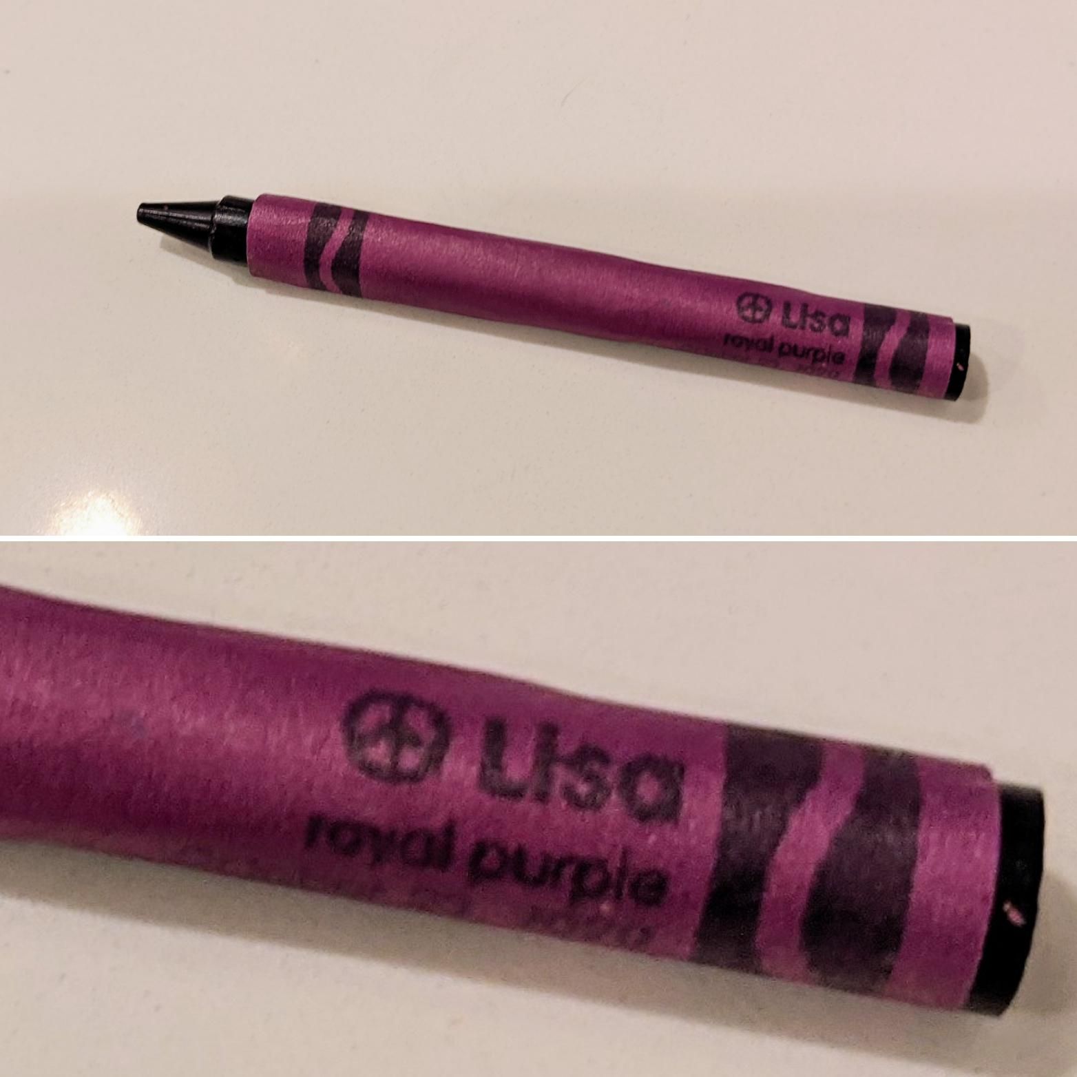 Took my 4 year old to the Crayola Experience a while back. She had the chance to name the crayon color. We don't know a Lisa.