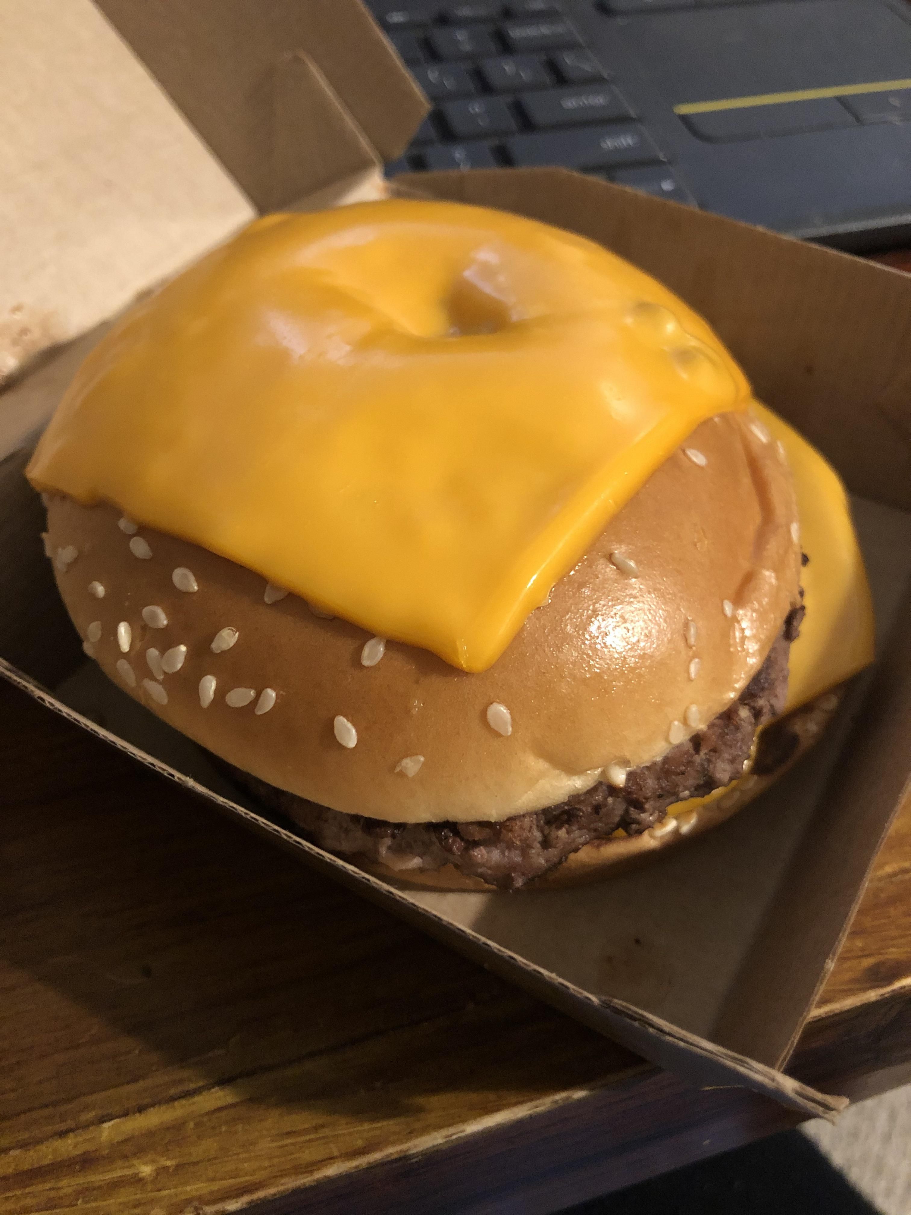 Asked for extra cheese on the burger. Clearly someone’s first day.