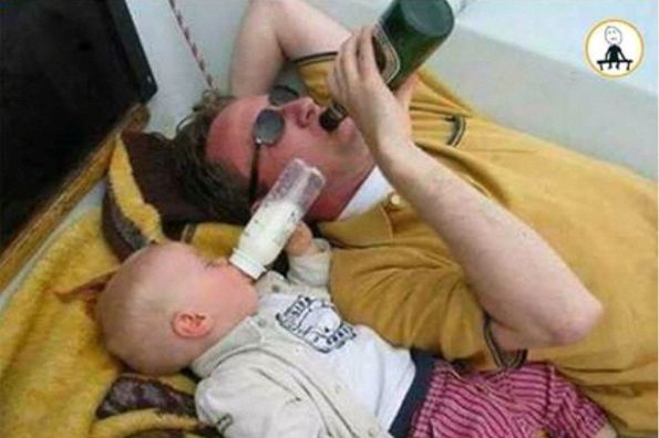 Men don't grow up, they just change bottles.