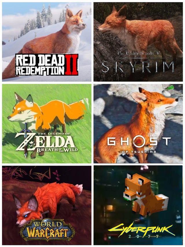 Updated graphic - Appreciation of how foxes render in different games