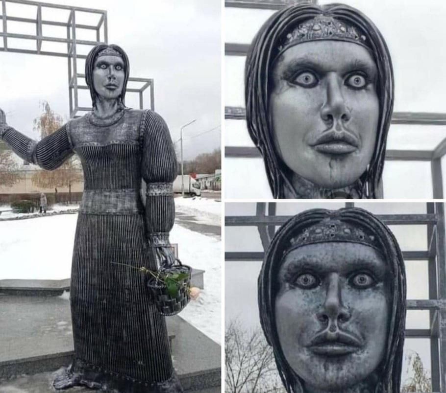 This statue that was erected in my area is scaring children.