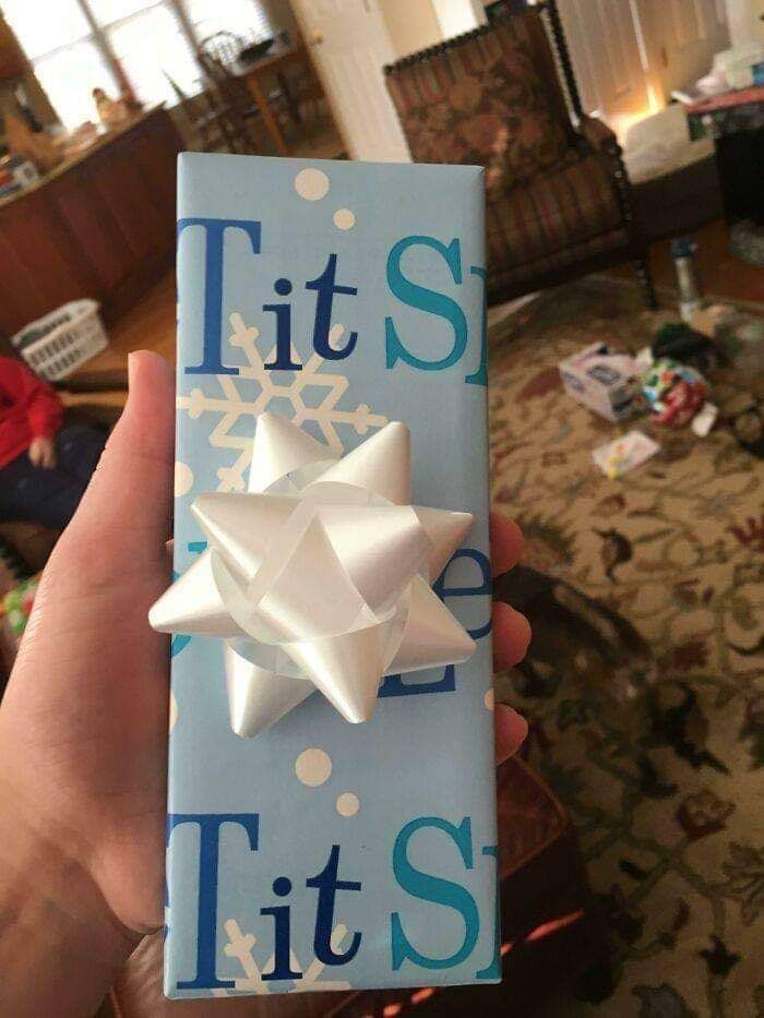 Use the "Let It Snow" wrapping paper only on larger gifts.
