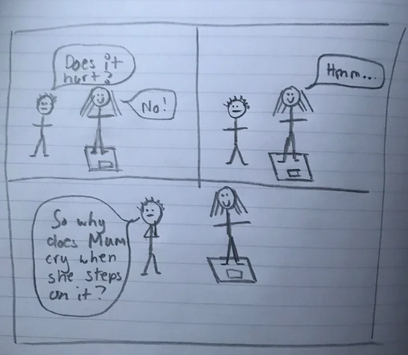 My little cousin drew this comic and I’m wheezing!