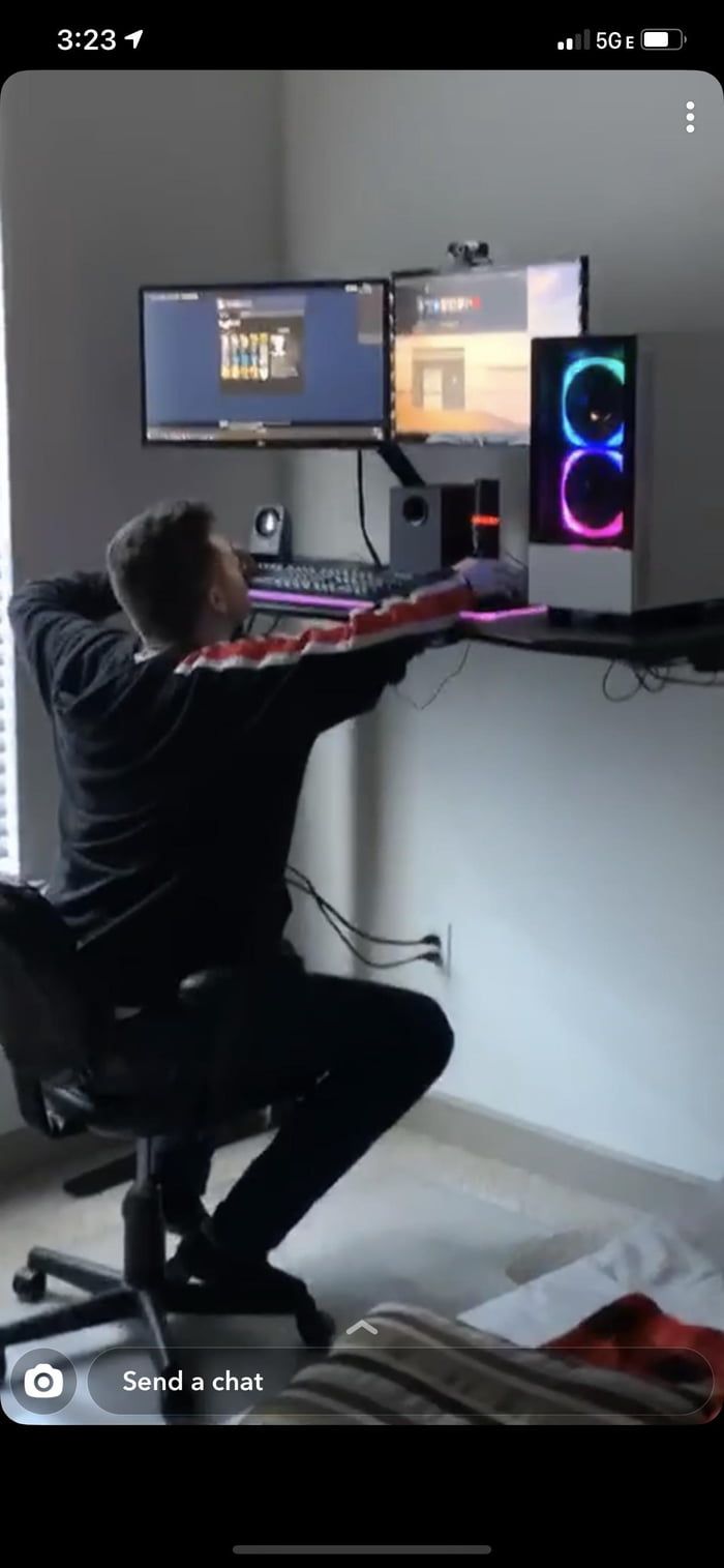 me at my desk