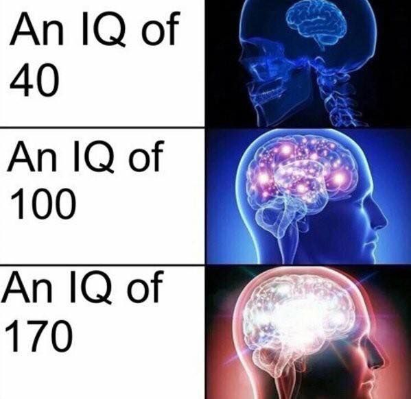 More IQ = more electromagnetic radiation in the visible spectrum
