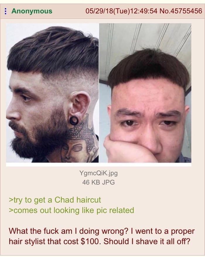 Dude tries haircut