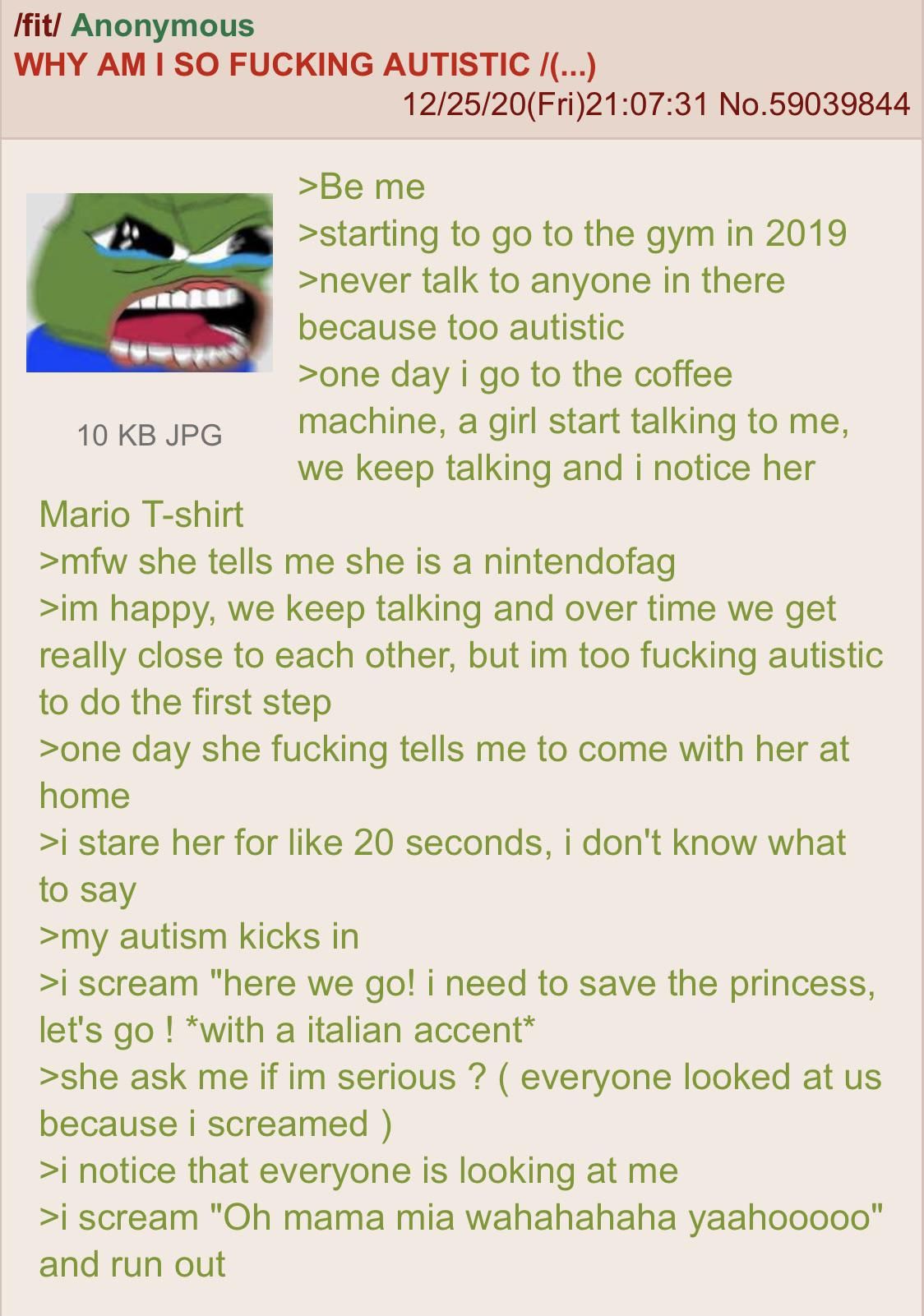 Anon has severe autism