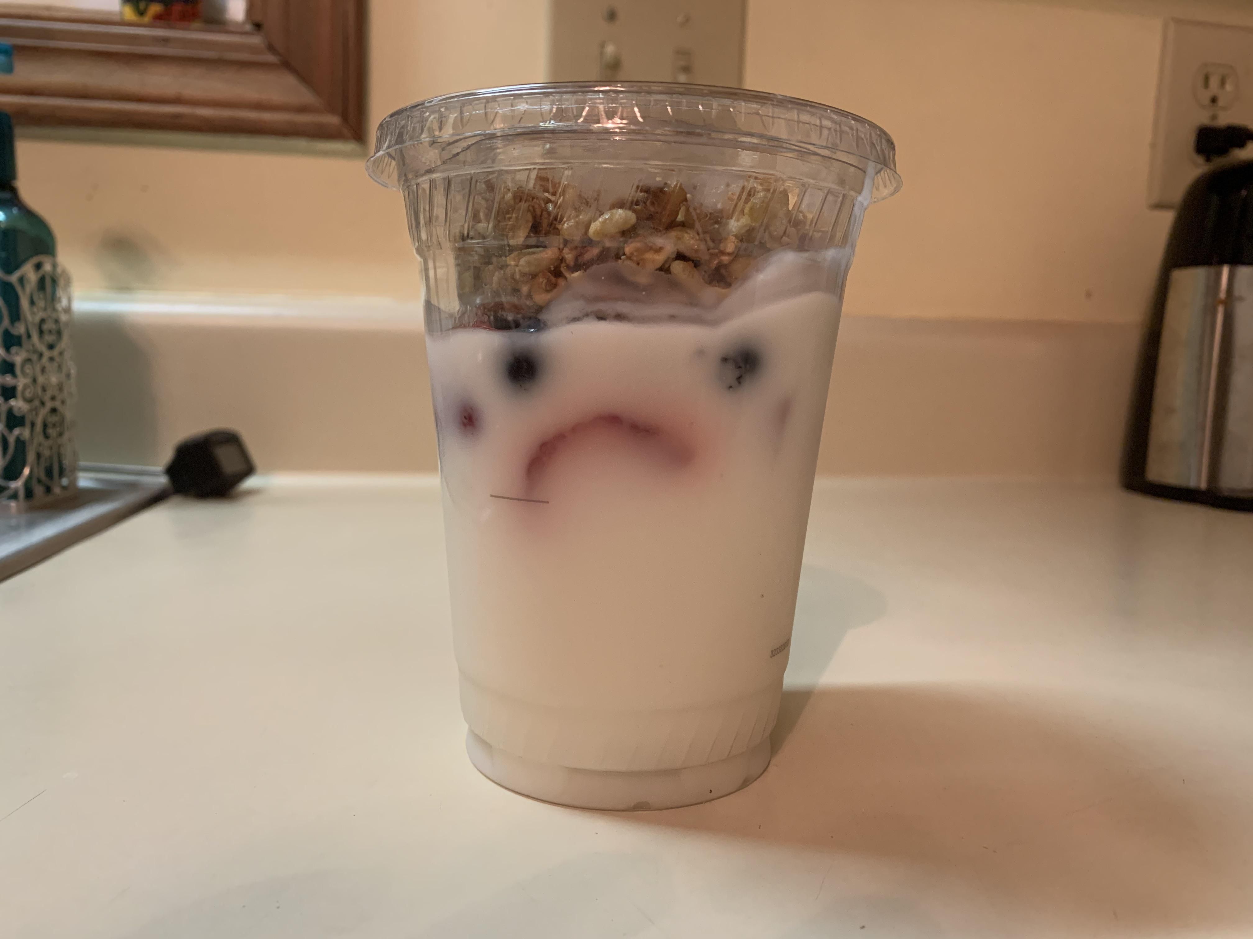 I wonder what my parfait is mad about :(