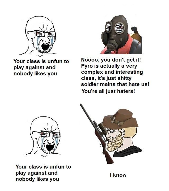 >Being dominated by the guy with the longest barrel