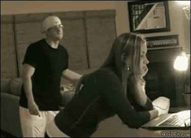 Spank pie face prank
