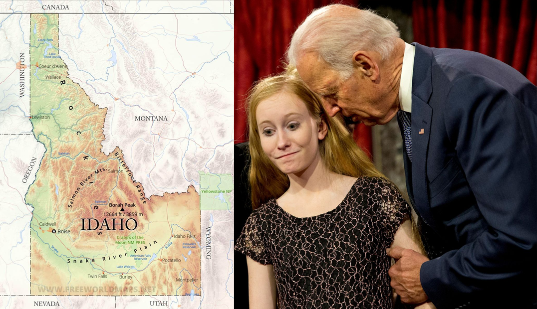 The Idaho/Montana state borderline looks like Biden sniffing that uncomfortable girl.