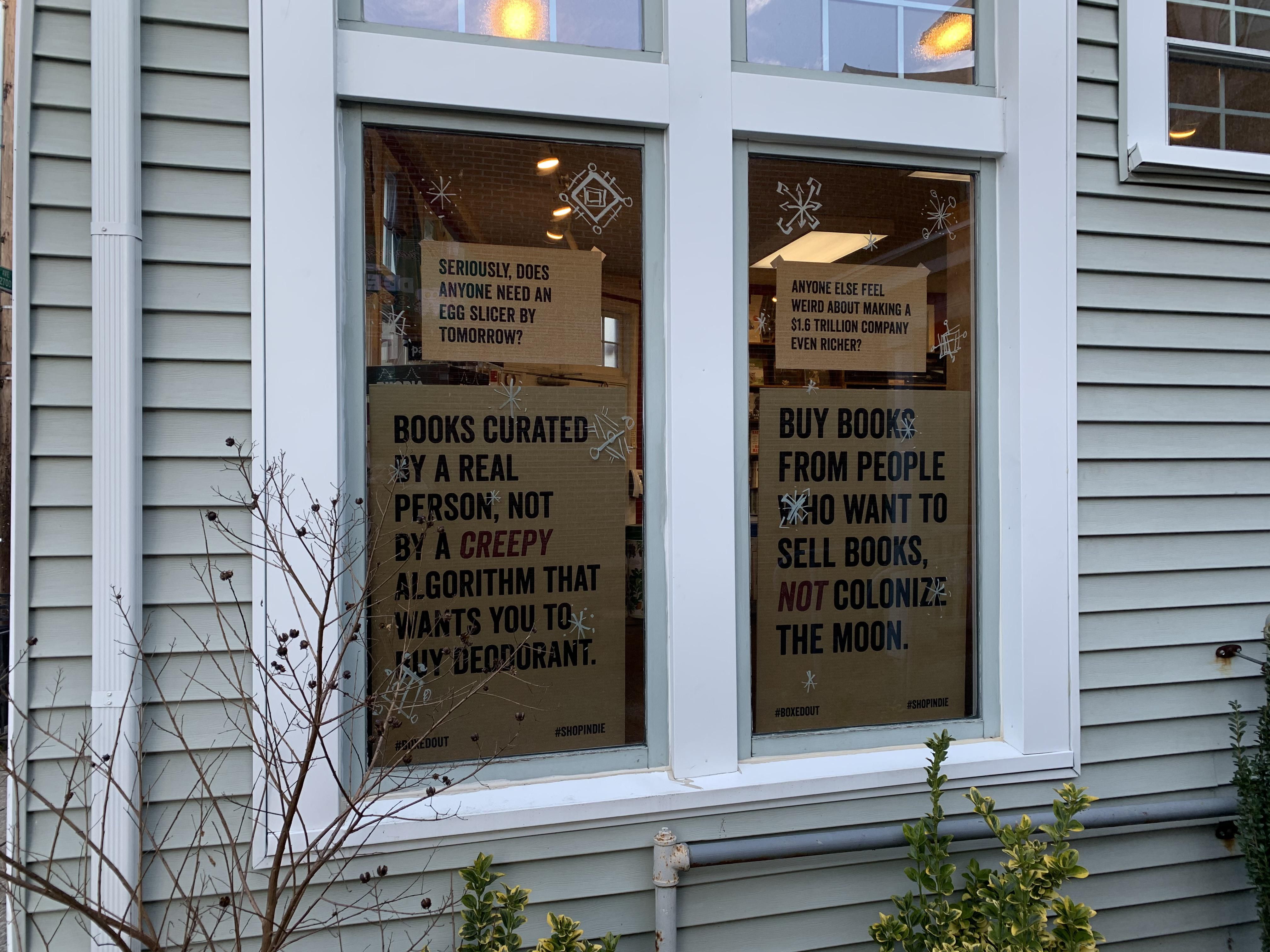 Seen in the windows of my local indie bookstore.