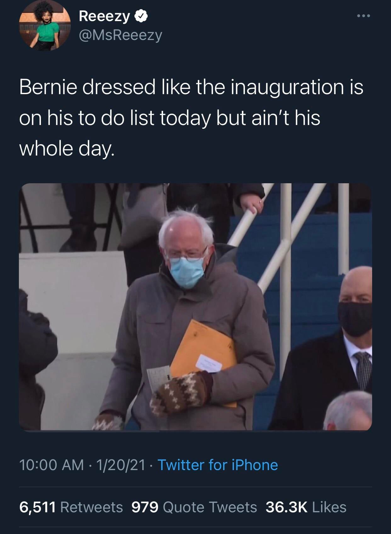 The man the legend the mittens, stay true Bernie.