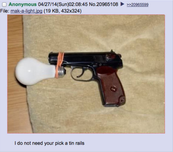 You see Ivan if put lamp on the gun you can fight in night.