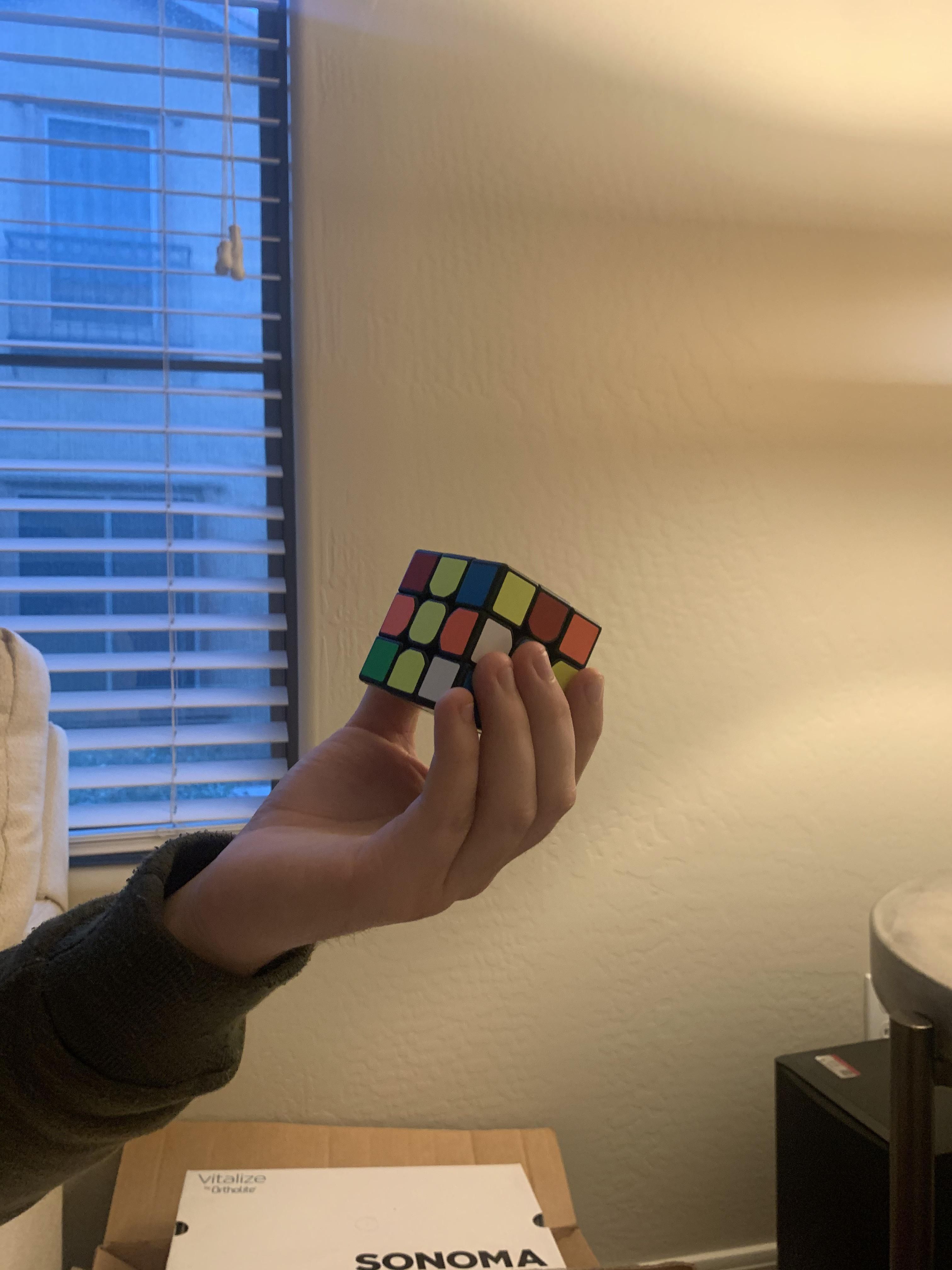 I’ve been color blind for 16 years but today I finally finished my first Rubik’s cube.
