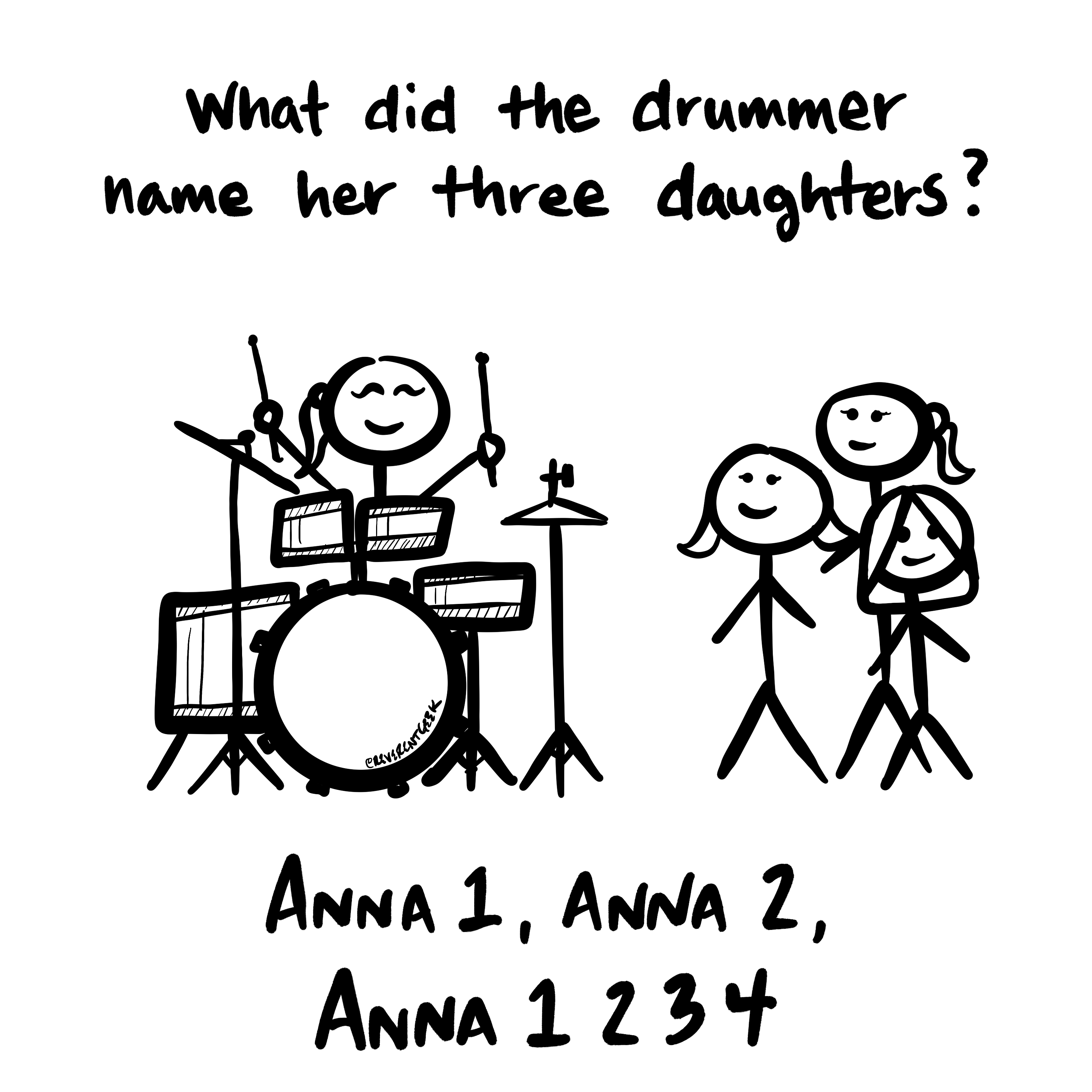 What did the drummer name her three daughters?