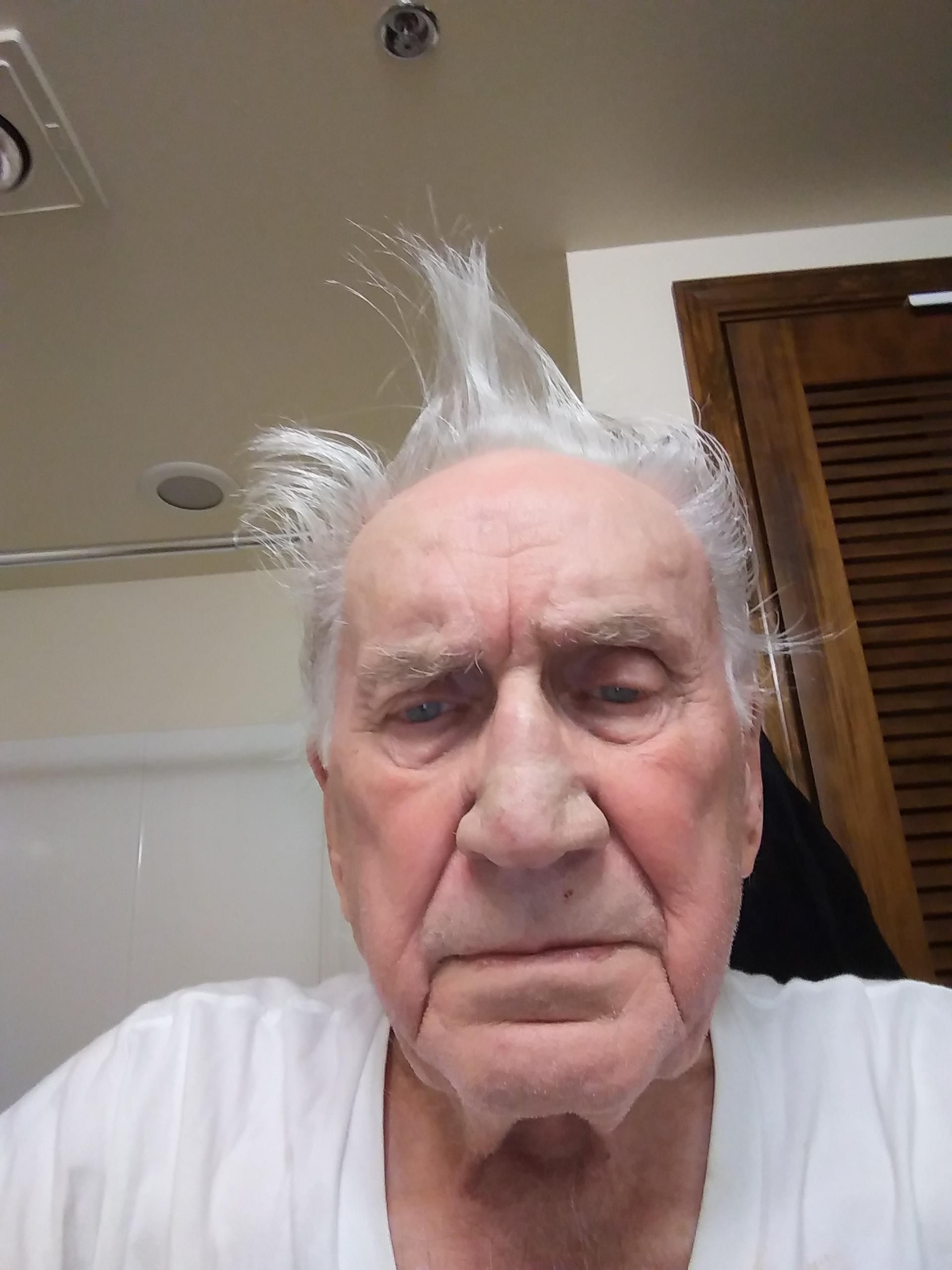 My 92-year-old father-in-law took his first selfie on his iPad and emailed it to us five times.