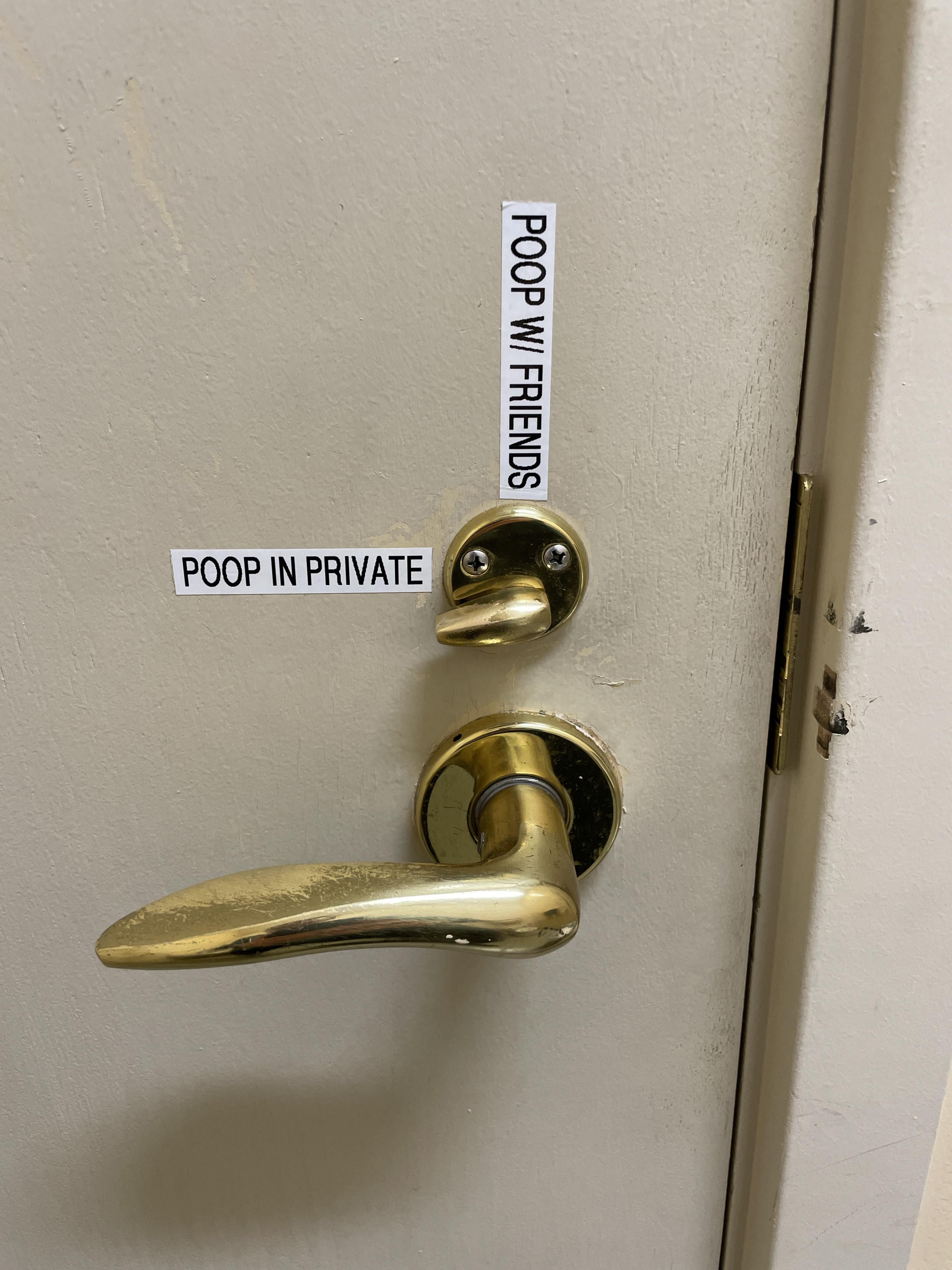 Our facility manager solved all of our confusion with the bathroom lock.
