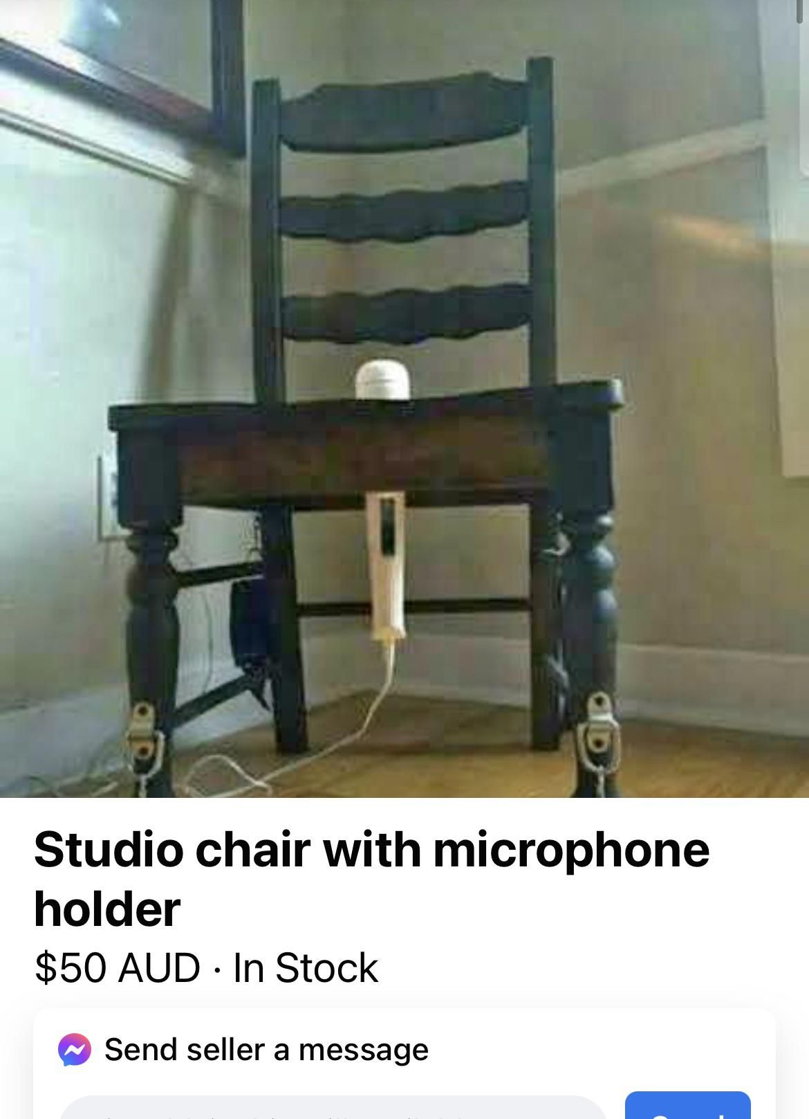 How to hit the high notes: Friend was looking for an office chair, found this on FB.