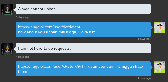where is the representation? I thought the mods work for us smh my head