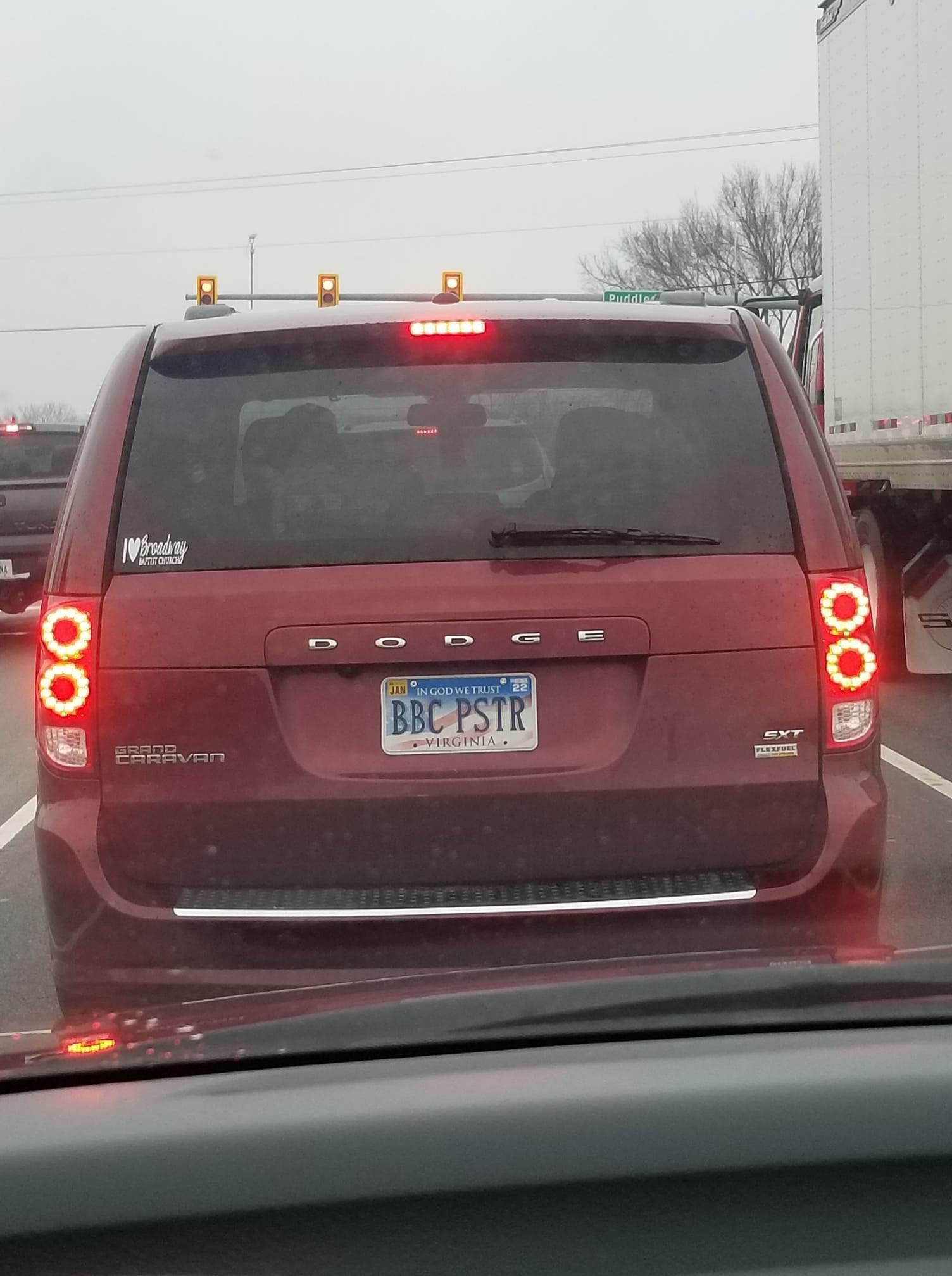 I thought this license plate meant something else, until I saw the sticker on the window.