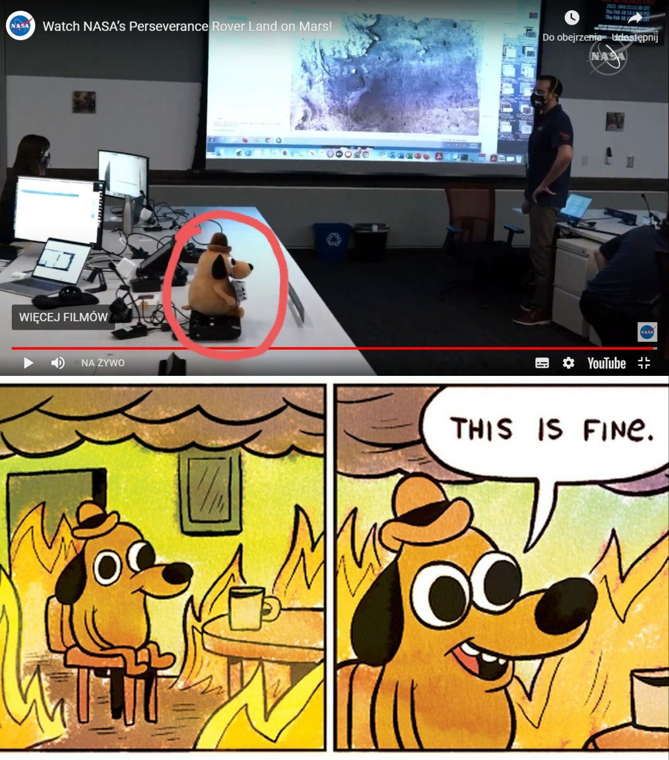 While watching NASA's stream of Perseverance landing on Mars, I've noticed this in their office of ground ops control.