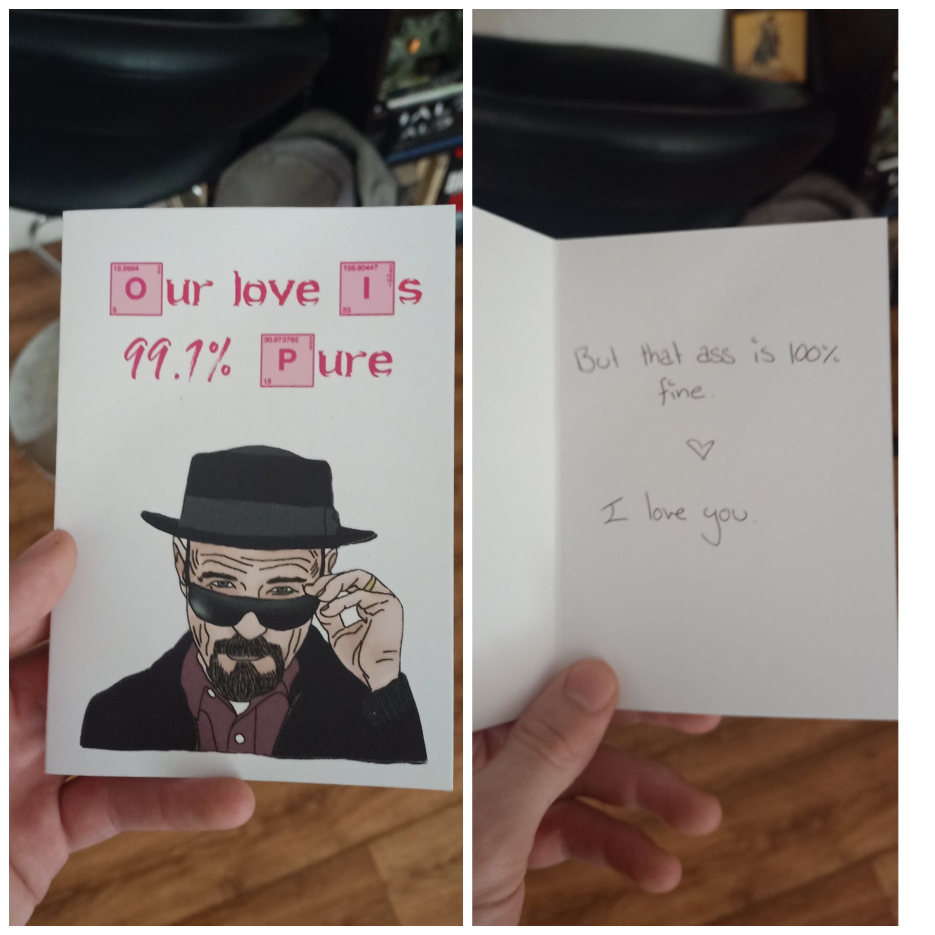 Valentine's Day card my girlfriend gave me this year gave me a chuckle