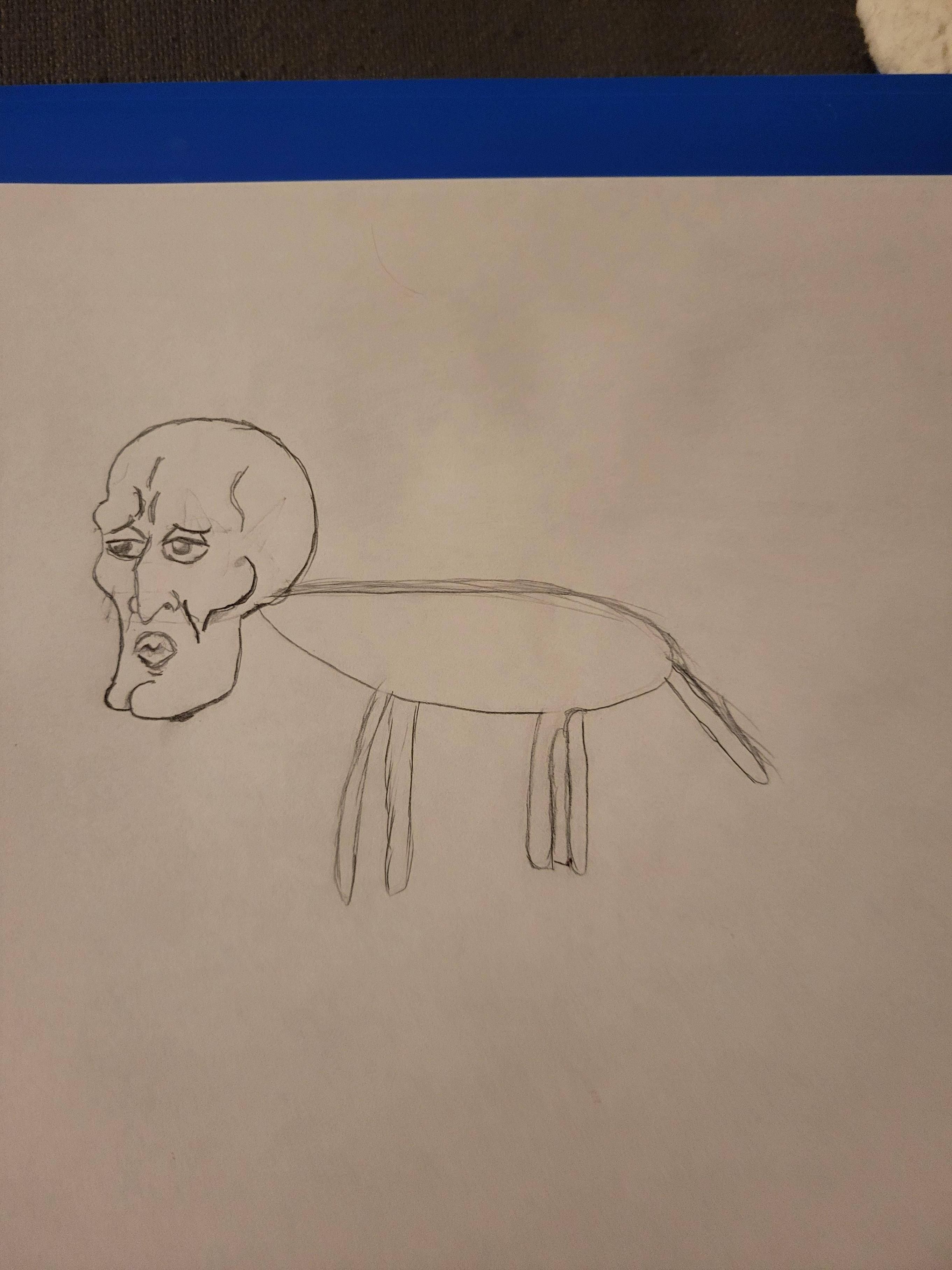 Daughter asked me to draw a head for her wolf.