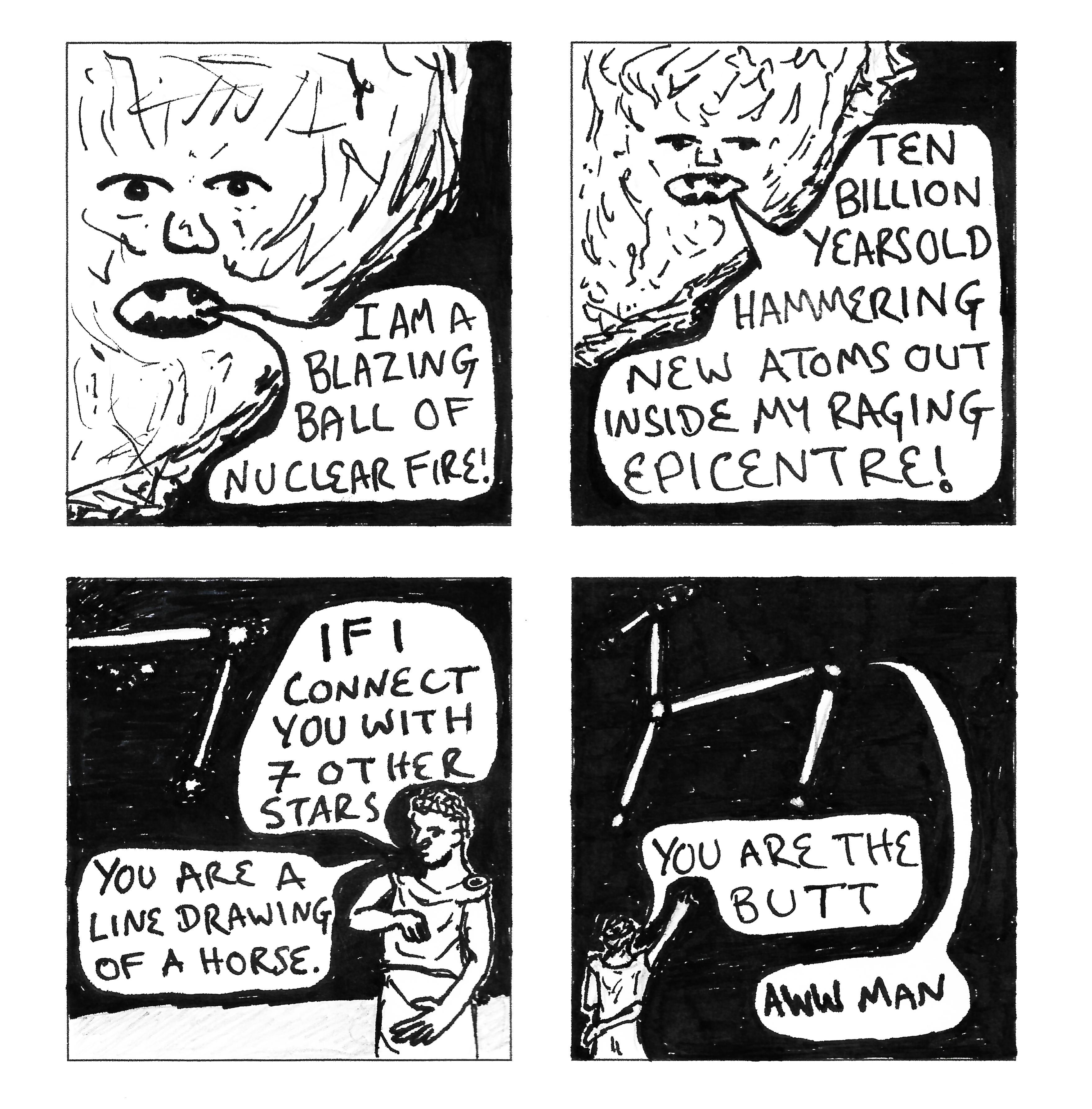 comic I drew about constellations