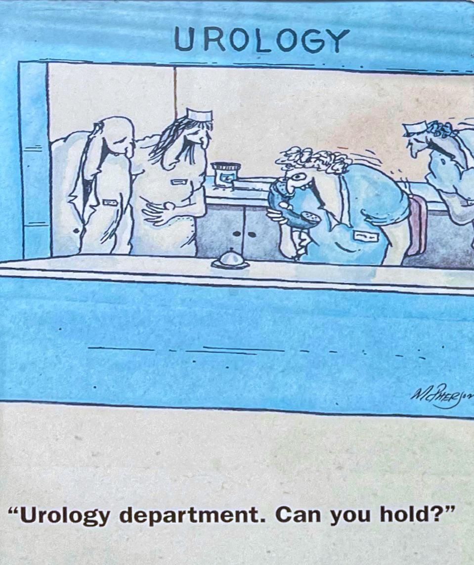 Framed in the urologist’s office