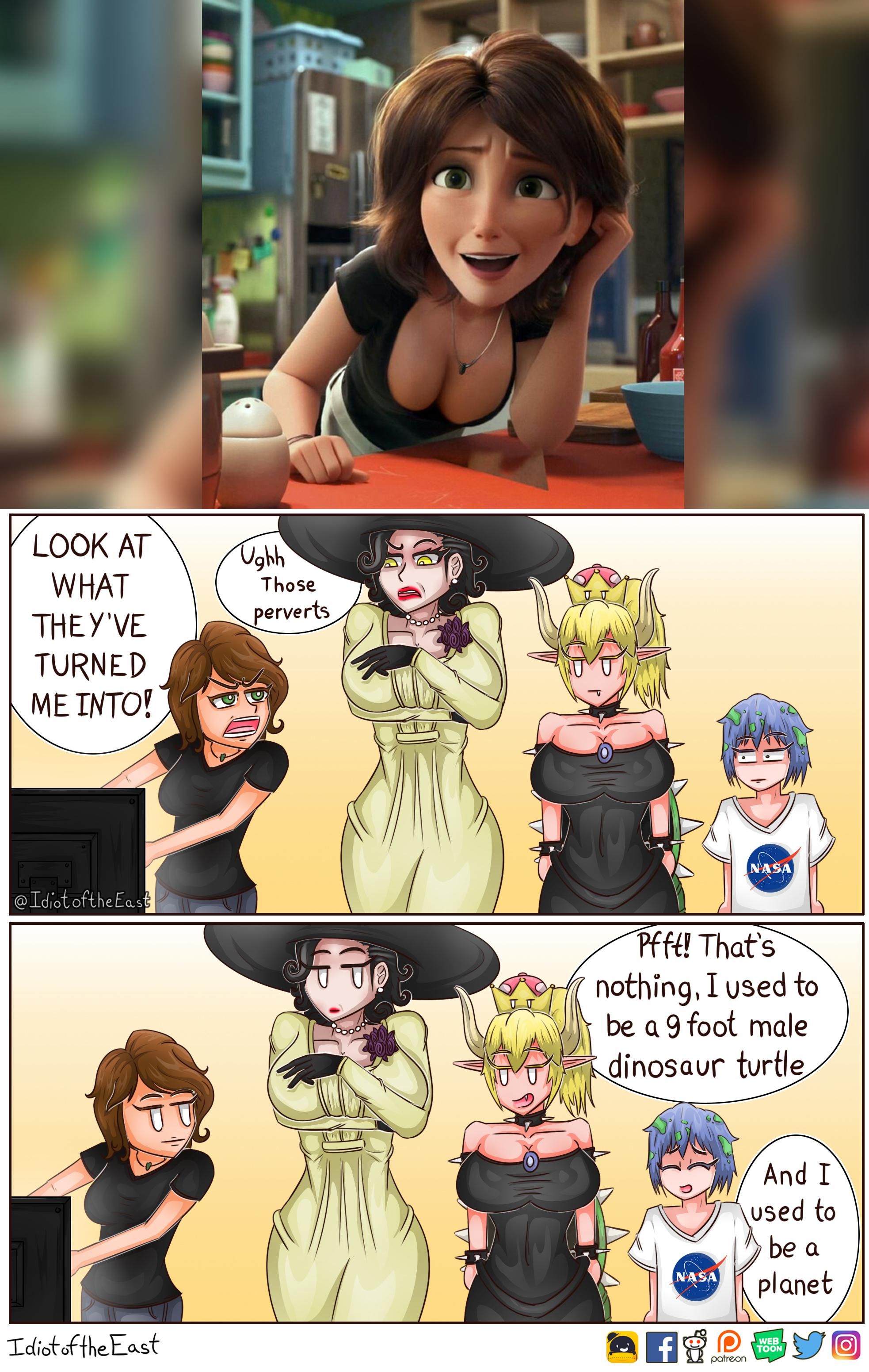 Aunt Cass, Lady Dimitrescu, Bowsette, Earth-chan... the power of horny knows no bound, amen