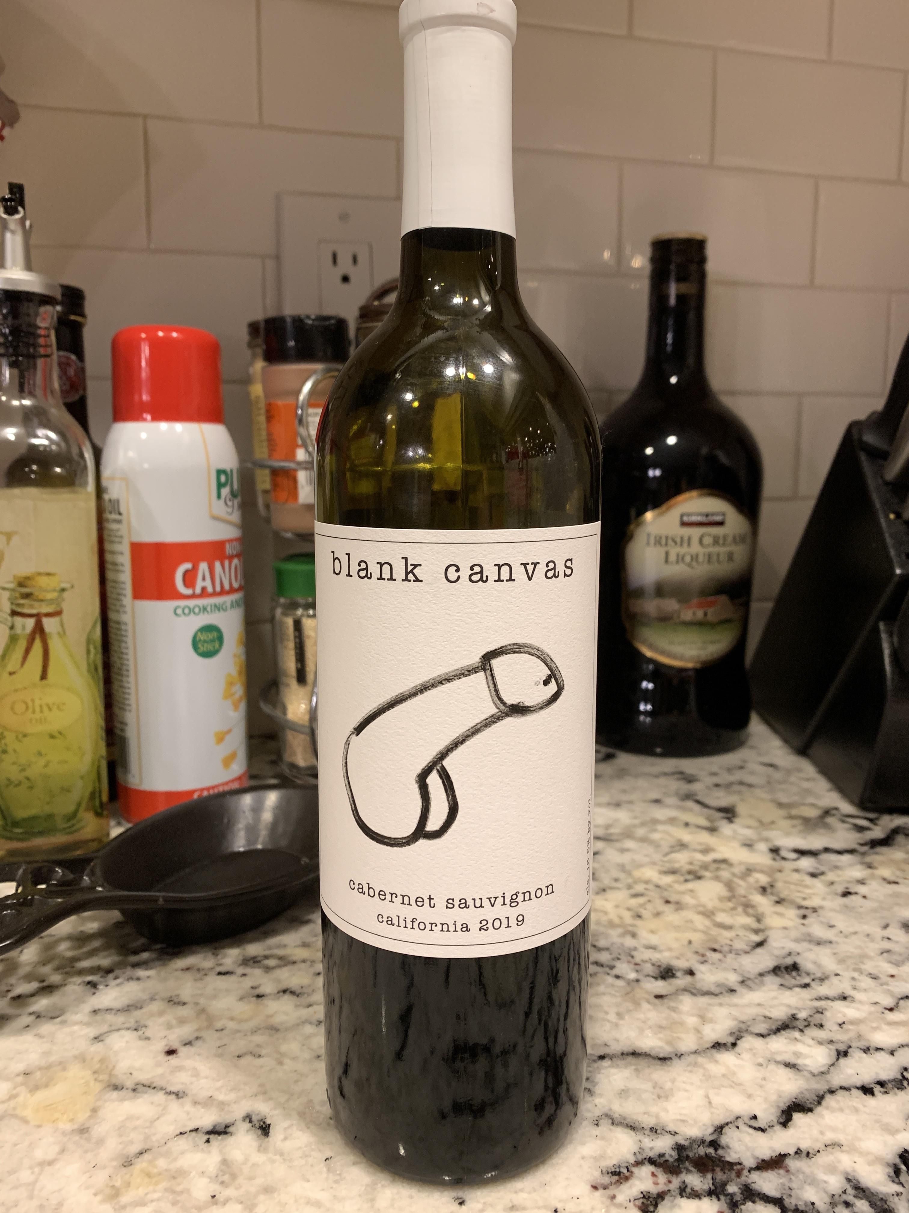 My wife left her wine bottle unattended, and it was just asking for it.
