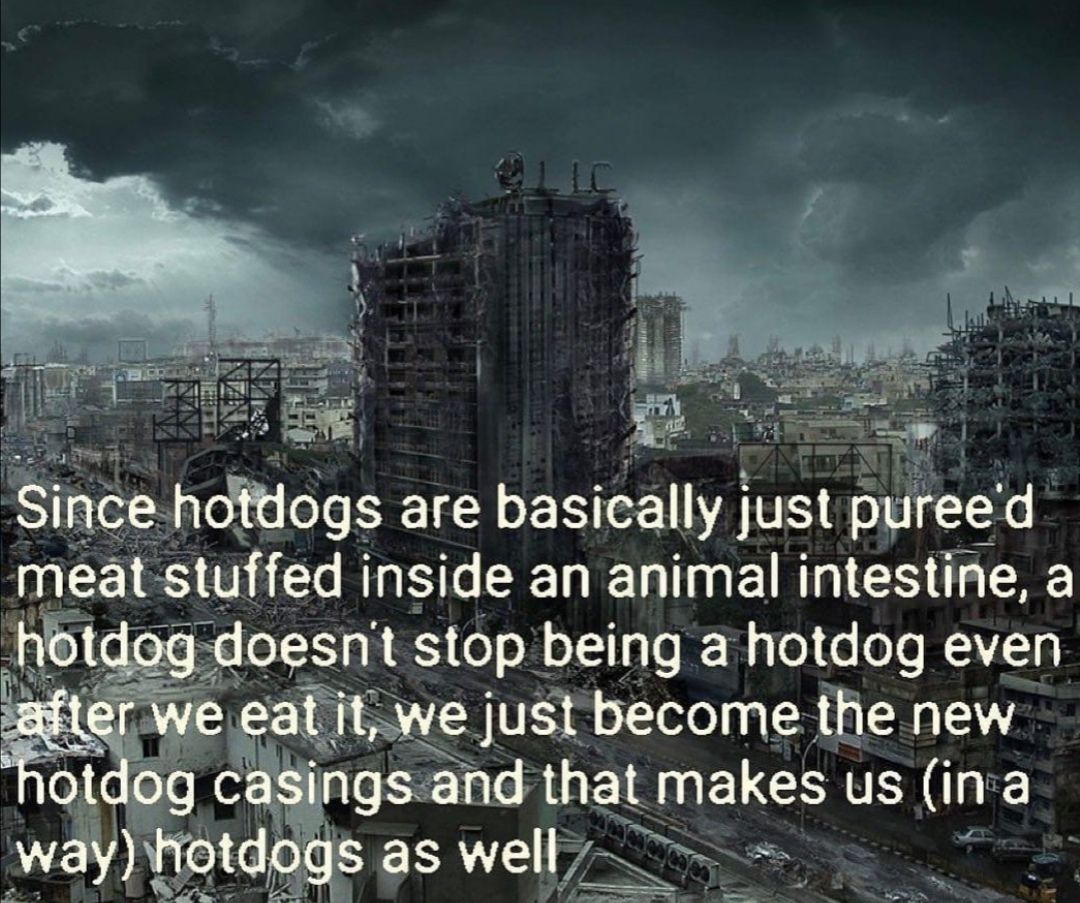 remember to eat a hotdog every day to keep the status up