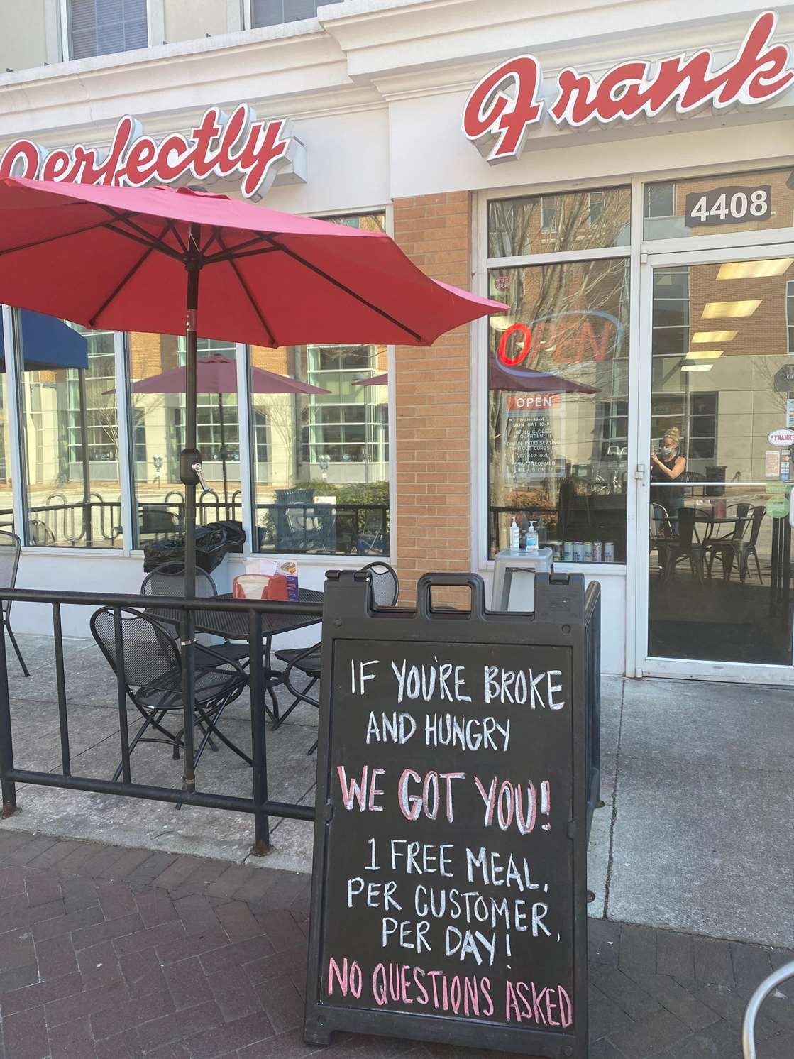 Broke and hungry?' This Virginia restaurant is offering one free meal a day, no questions asked