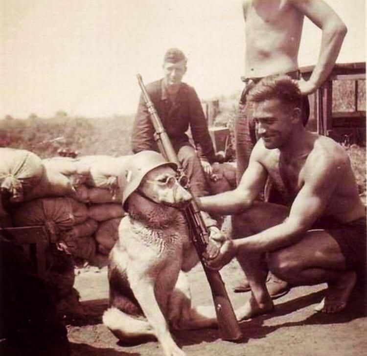 Lieutenant Hans Hund, overseeing his men before being sent to France.