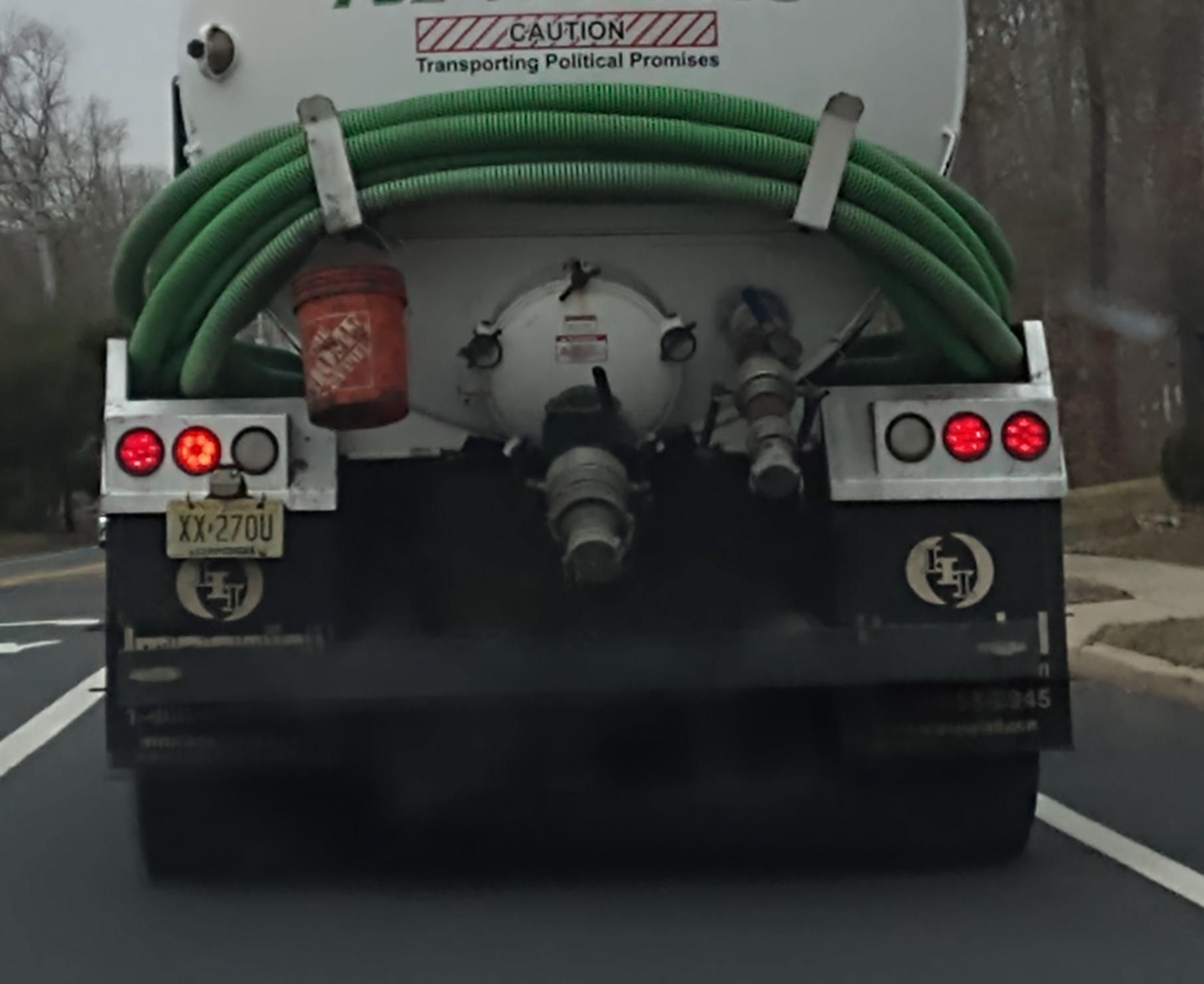 Poop truck hauling poop promises lol