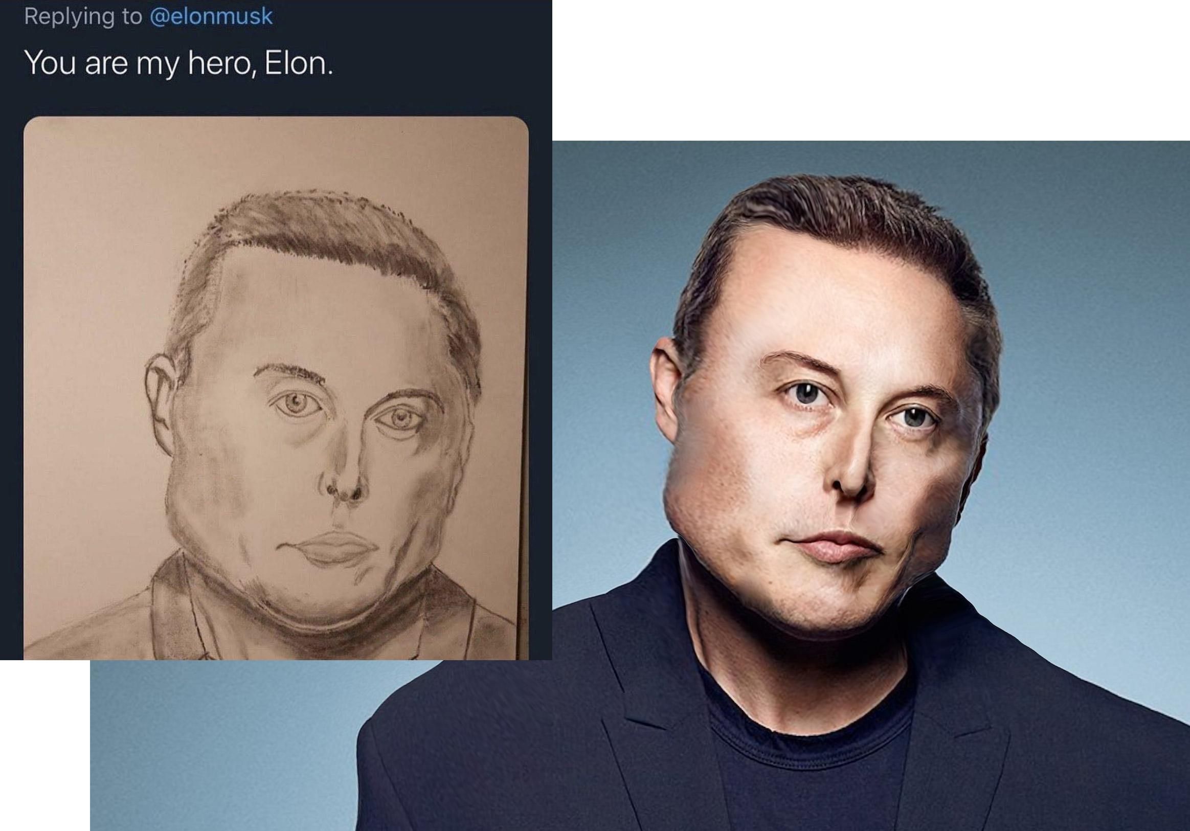I made that one guy's Elon Musk drawing come to life in photoshop.