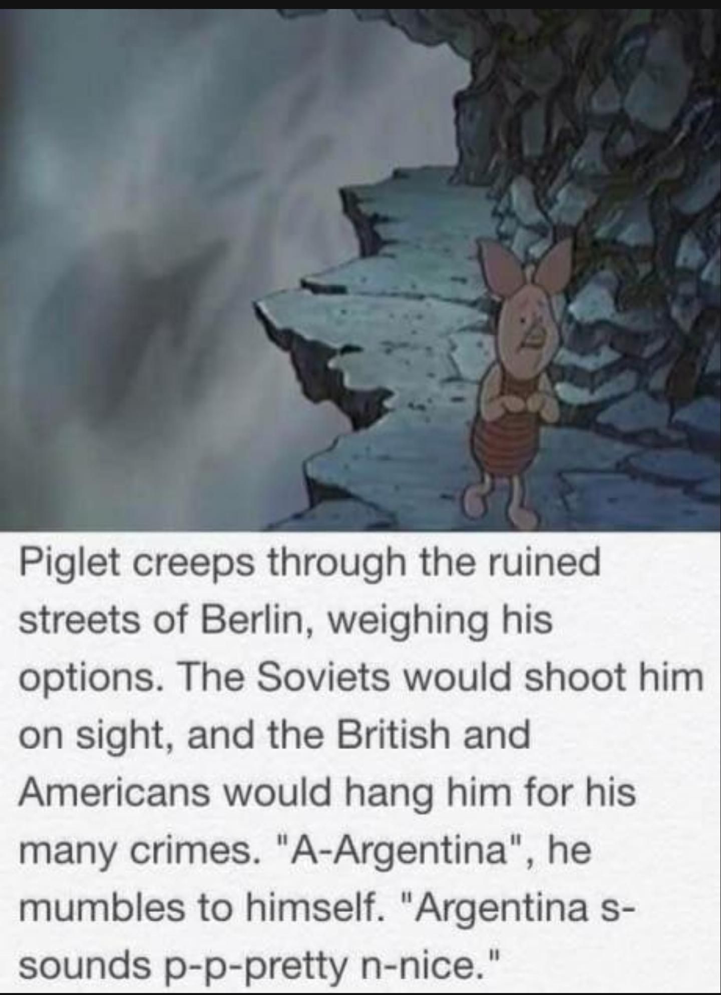 Piglet is leaving Berlin, circa 1945