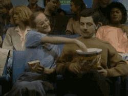 When my girlfriend wants to take some popcorn.