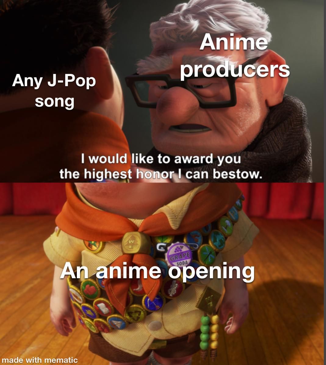 They get advertising and profit, and we get good anime openings